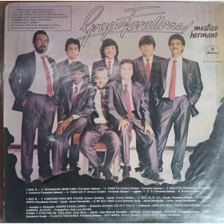 Grupo Farallones - Mestizo Hermano reverso