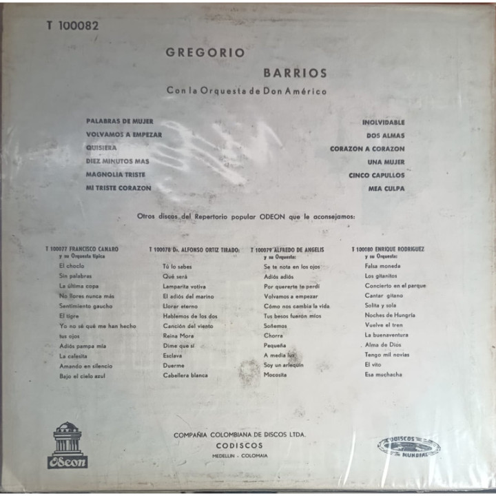 Gregorio Barrios reverso