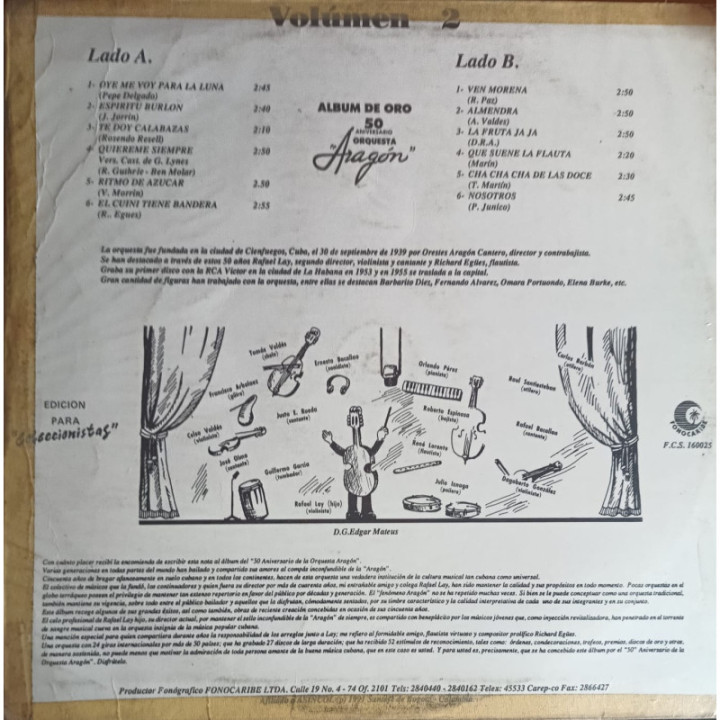 Orquesta Aragon - Volumen 2 reverso