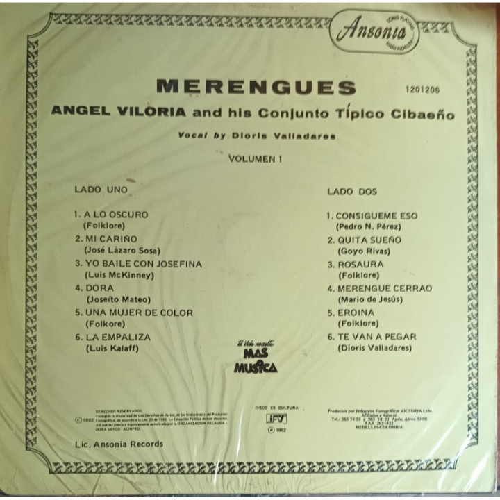 Angel Victoria - Merengues Vol.1 reverso