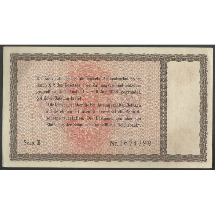 Alemania 3° Reich 10 Reichsmark 1934 P208 reverso