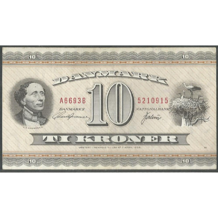 Dinamarca 10 Kroner 1969 P44ac