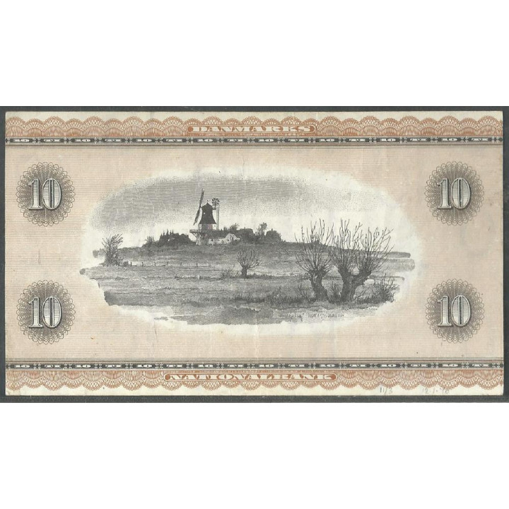 Dinamarca 10 Kroner 1969 P44ac reverso