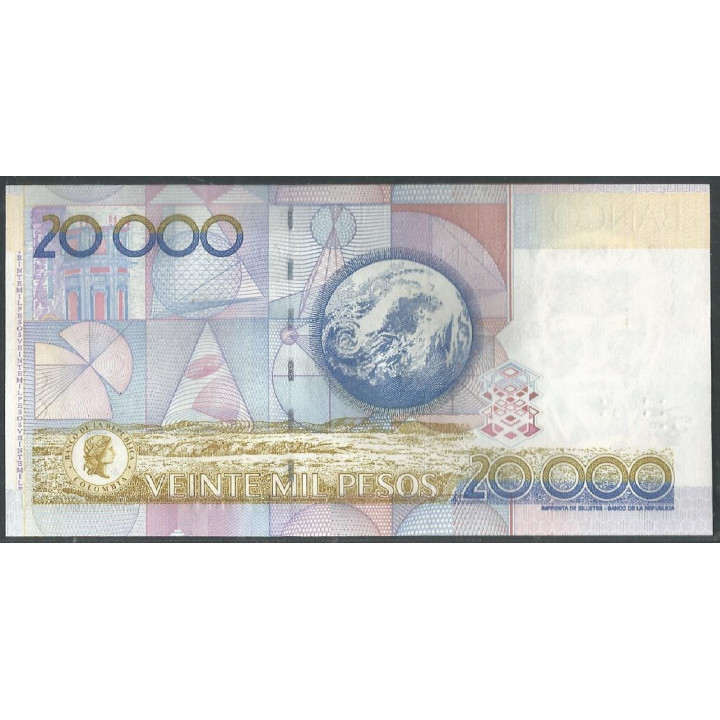 Billete de 20.000 Pesos 5 Ago 2010 BGW735 reverso